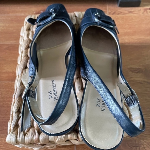 Vintage 90s Ros Hommerson black leather slingback square toe heels in size 8 - Picture 5 of 5